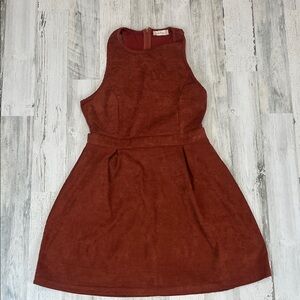 Altar’d State Desert Amber Faux Suede Tank Cutout Dress